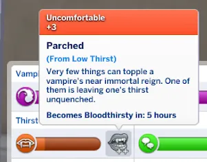 Vampire Thirst is Deadly! (+ Thirst Moodlet Tweaks)