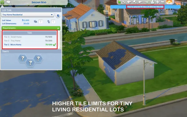 Tiny Homes - Changed Tile Limits